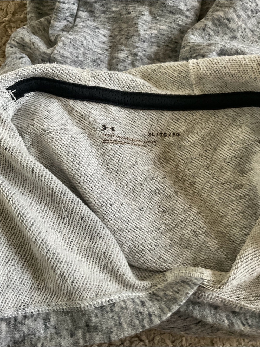 Men’s XL used as is UA Under armour grey terry short sleeve hoodie - Picture 2 of 5